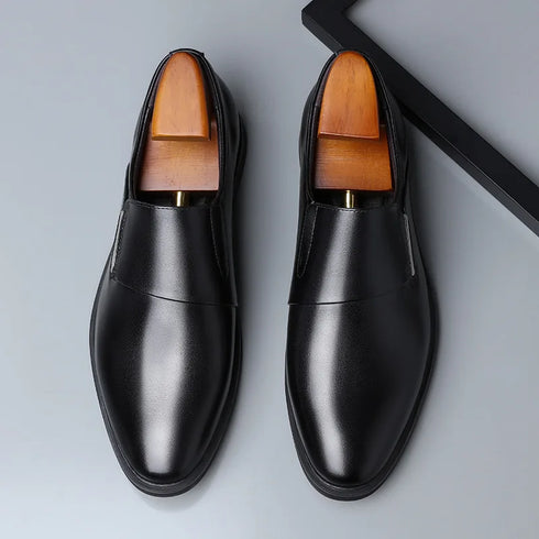 Leather Pointed Toe Men's Formal Dress Loafers for Business Wedding